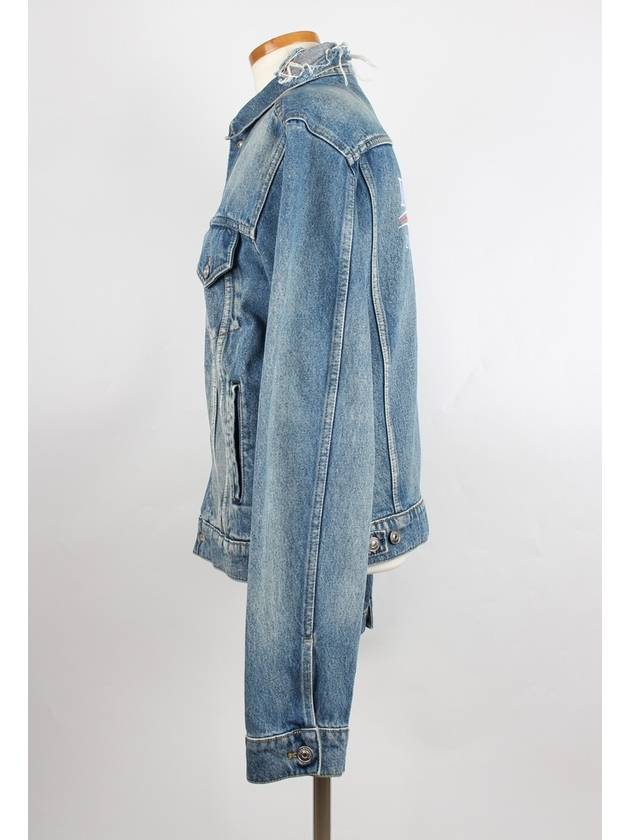 Luxury Balenciaga wave logo denim jacket 48