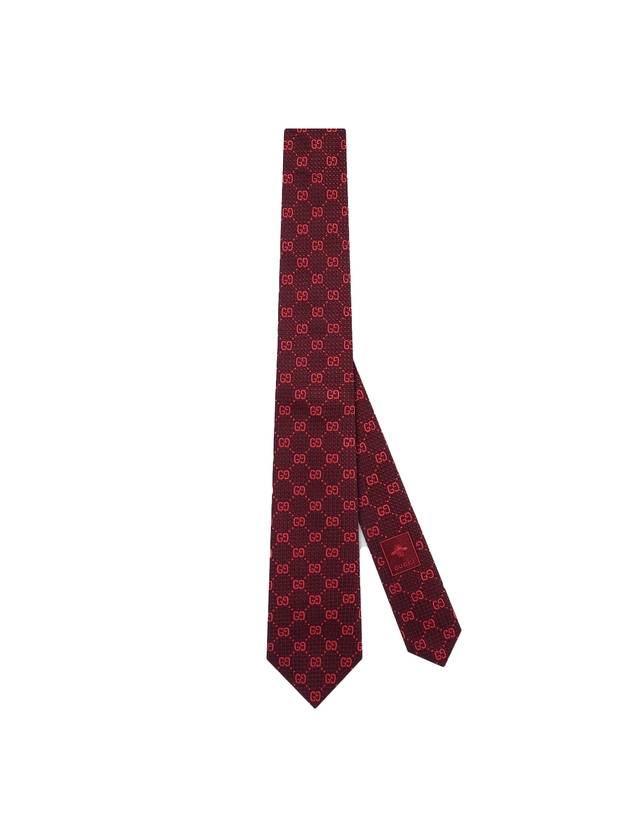 Luxury Gucci Trending 2025 GG Silk Jacquard Tie Bordeaux