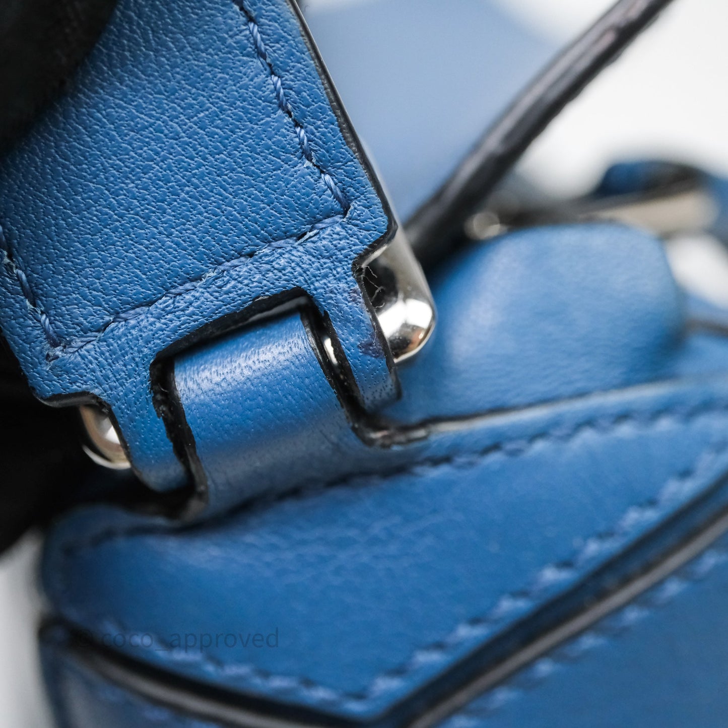 Loewe Mini Puzzle Bag Blue Calfskin