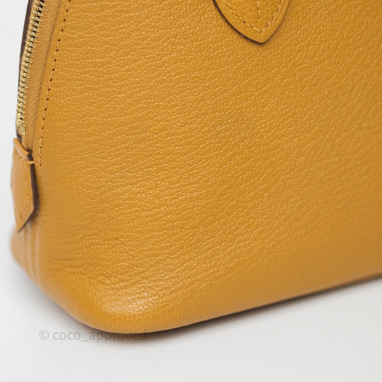 Hermès Bolide Mini 1923 Caramel 28 Chevre Mysore Strap Ficelle/Black Gold Hardware