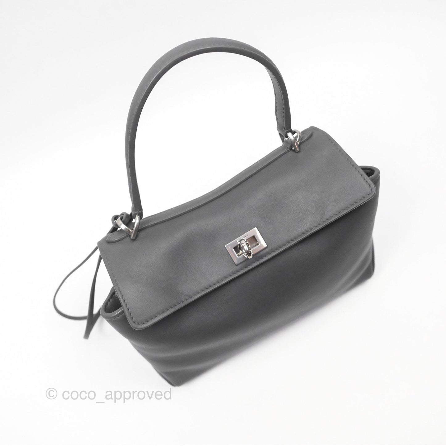 Balenciaga Rodeo Mini in Grey Smooth Calfskin Antique Silver Hardware