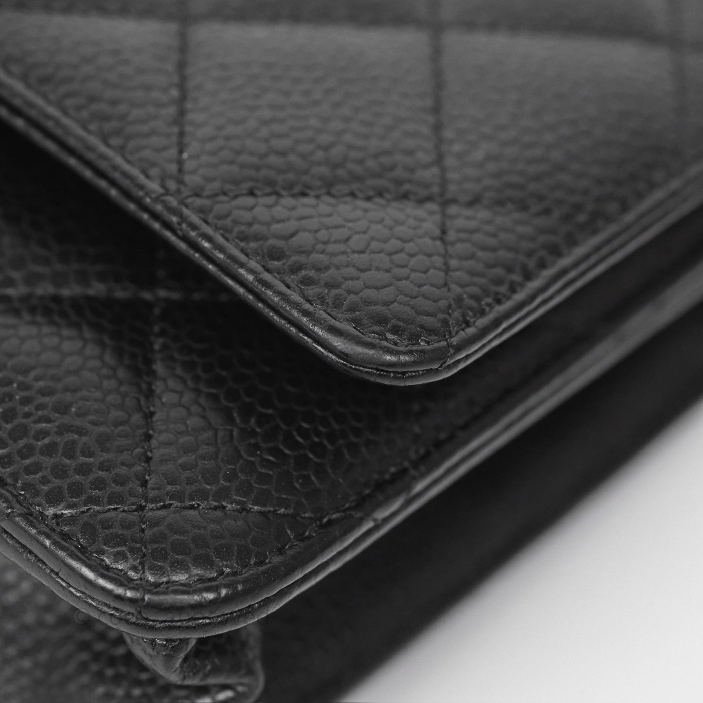 Chanel Classic Wallet On Chain WOC Quilted Black Caviar Gold Hardware