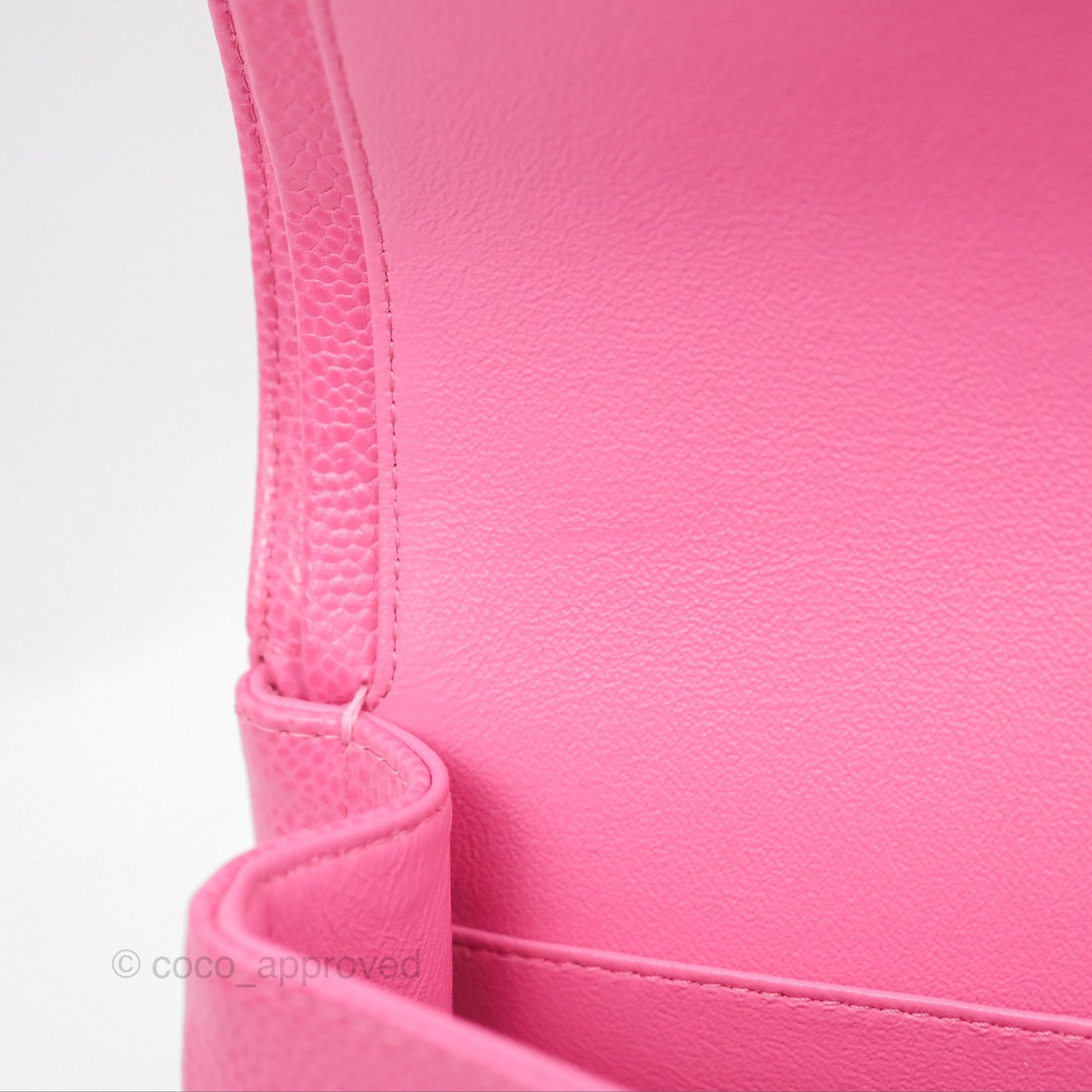 Chanel Medium Classic Flap Chevron Pink Caviar Silver Hardware