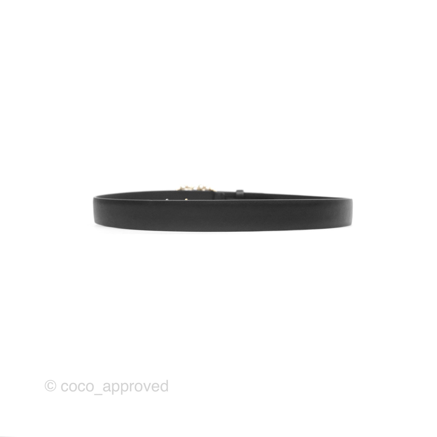 Chanel Pearl CC Belt Black Size 75 24S