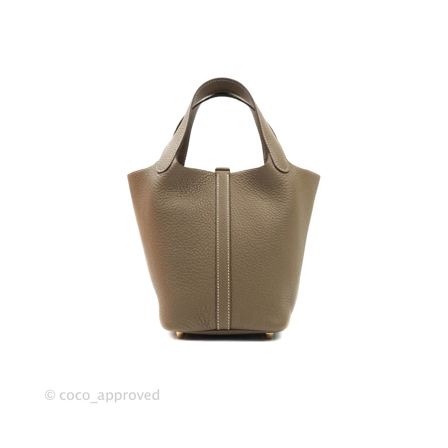 Hermès Taurillon Clemence Picotin Lock 18 PM Etoupe Gold Hardware