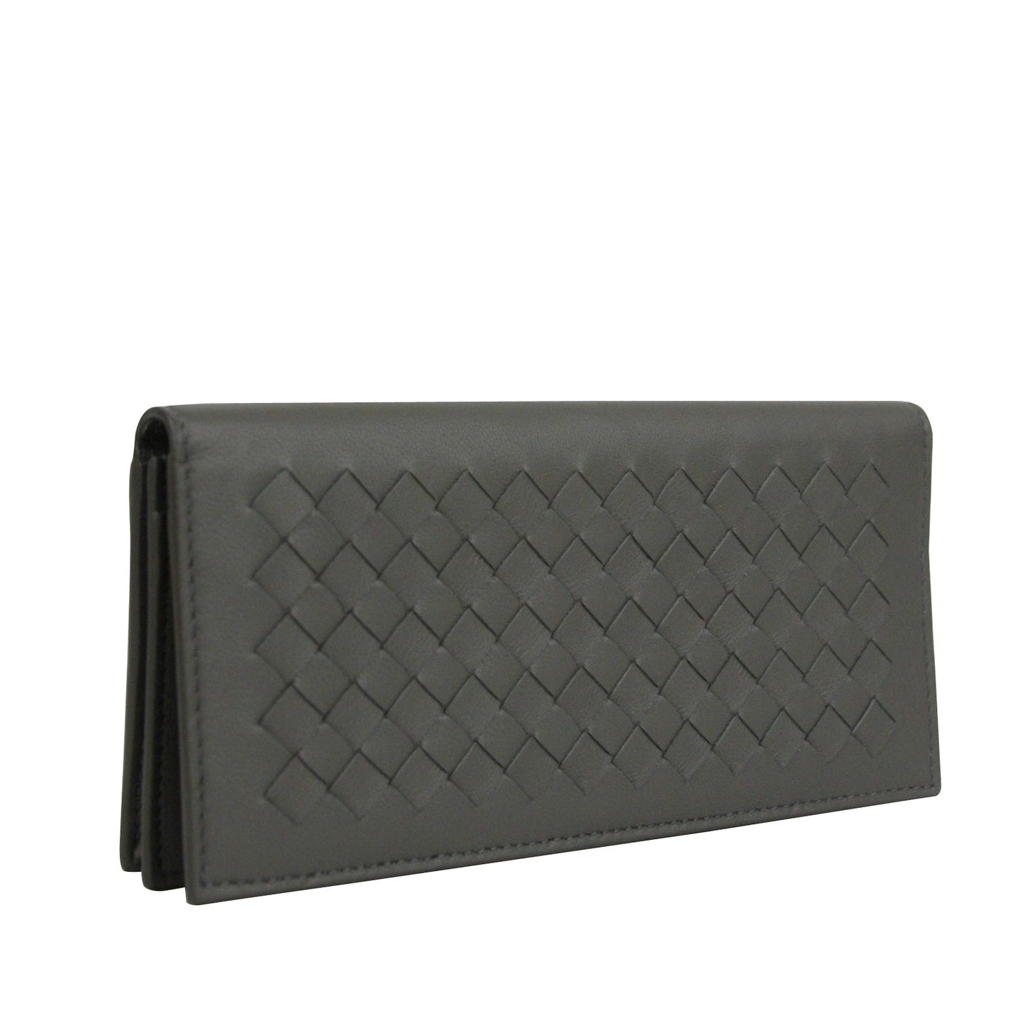 Luxury Bottega Veneta Men's Intercciaco Leather Woven Long Bifold Wallet
