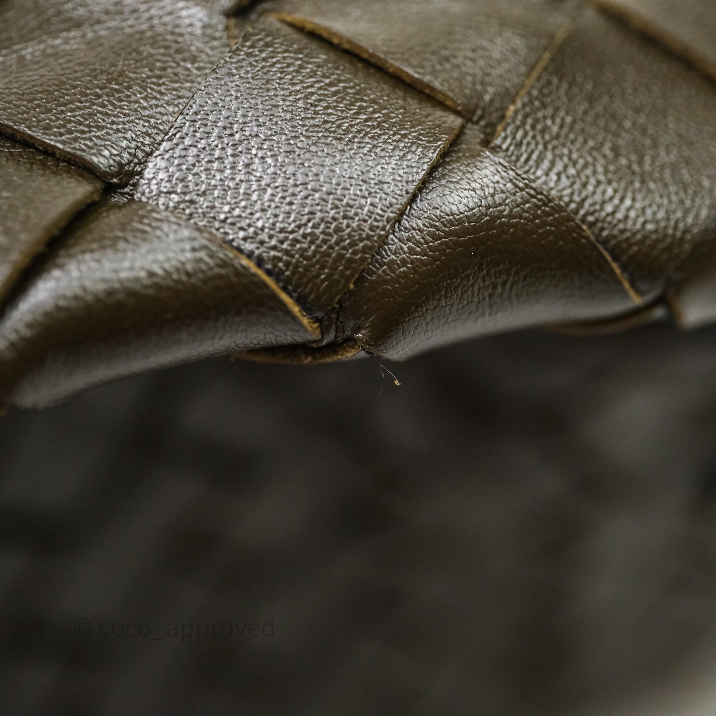 Bottega Veneta Mini Hop Khaki Intrecciato Leather