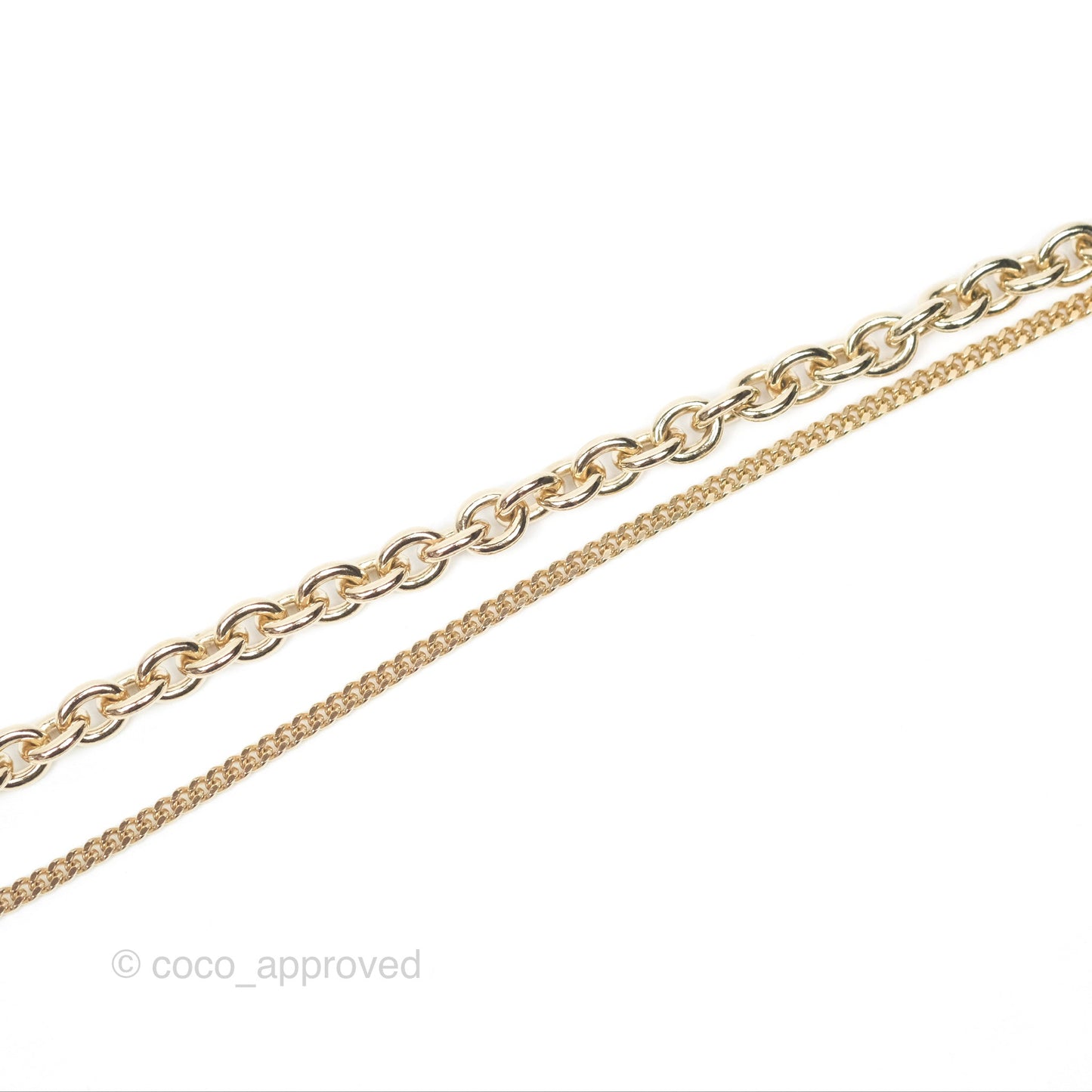 Chanel Charms CC Necklace Gold Tone 21K