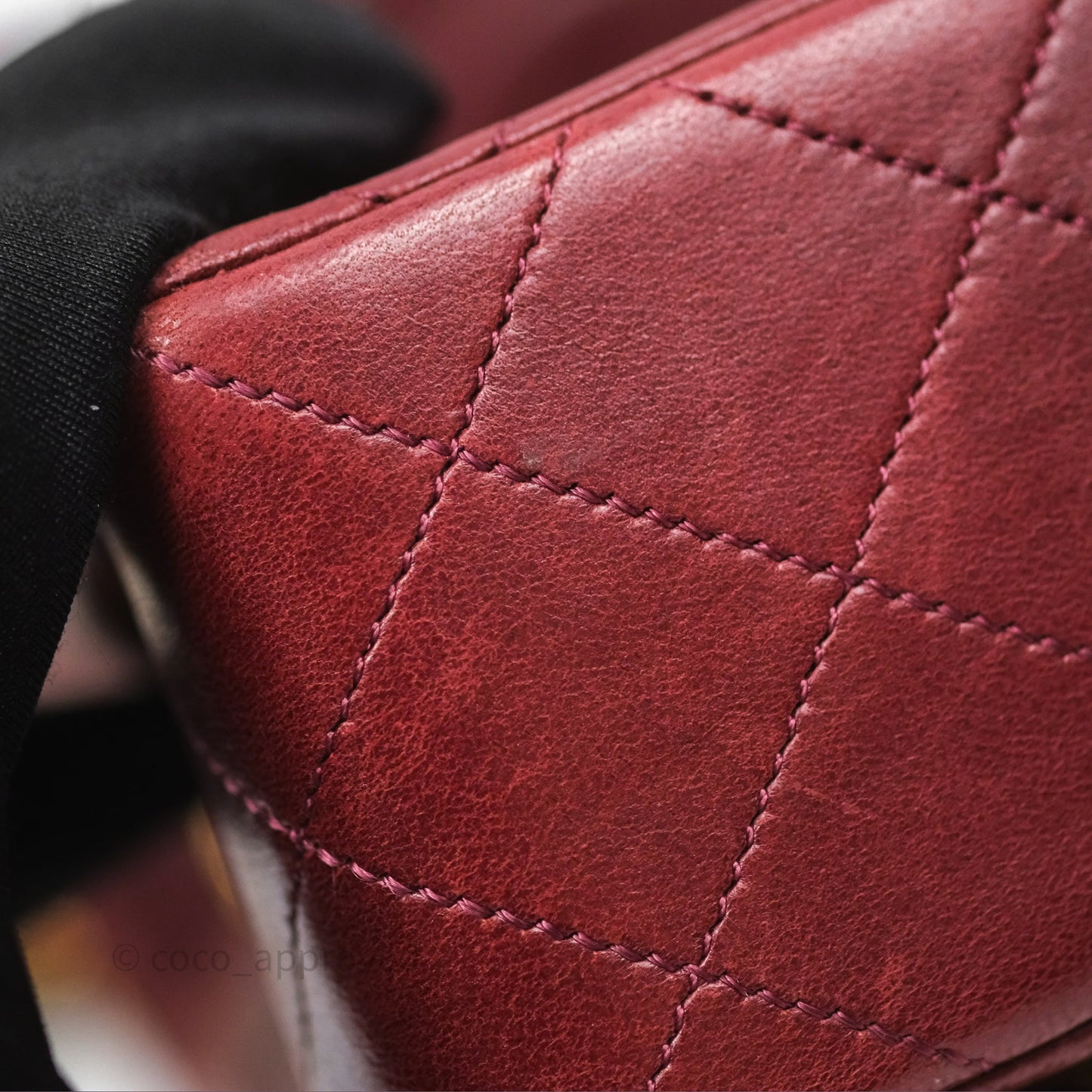 Chanel Vintage Mini Square Burgundy Lambskin 24K Gold Hardware