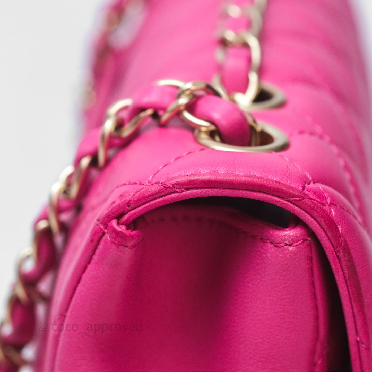 Chanel Quilted Mini Mademoiselle Chic Flap Dark Pink Lambskin Aged Gold Hardware