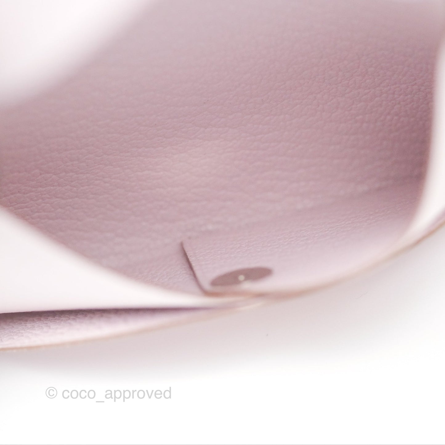 Hermès Calvi Card Holder Mauve Pale Chevre Mysore