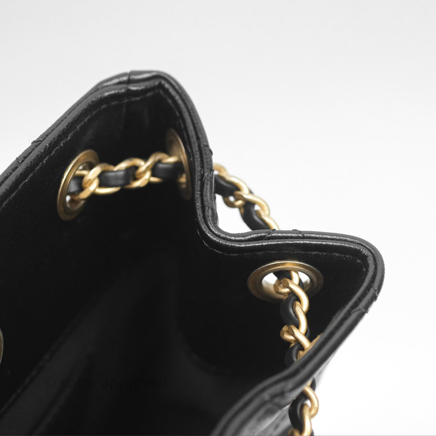 Chanel Double Pocket Black Lambskin Gold Hardware