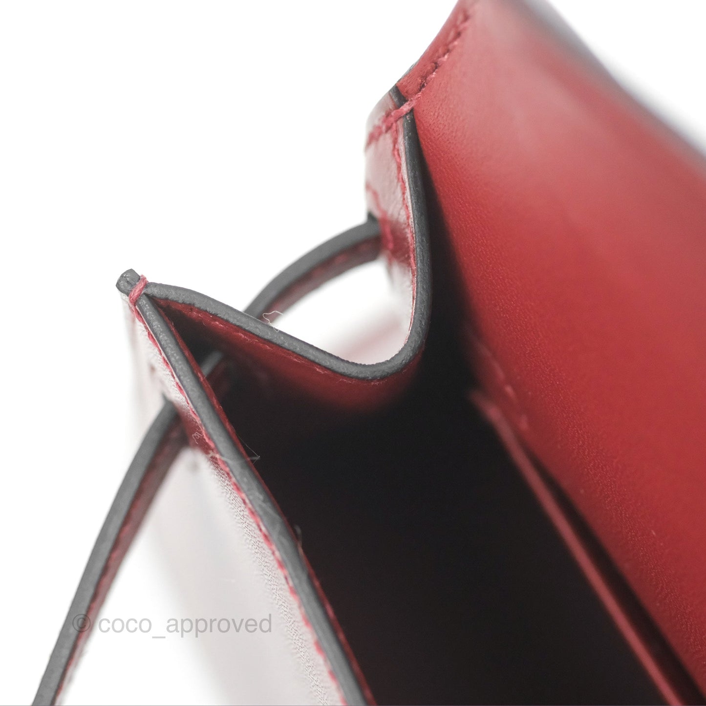 Hermès Mini Kelly II Sellier Rouge H Box Leather Palladium Hardware