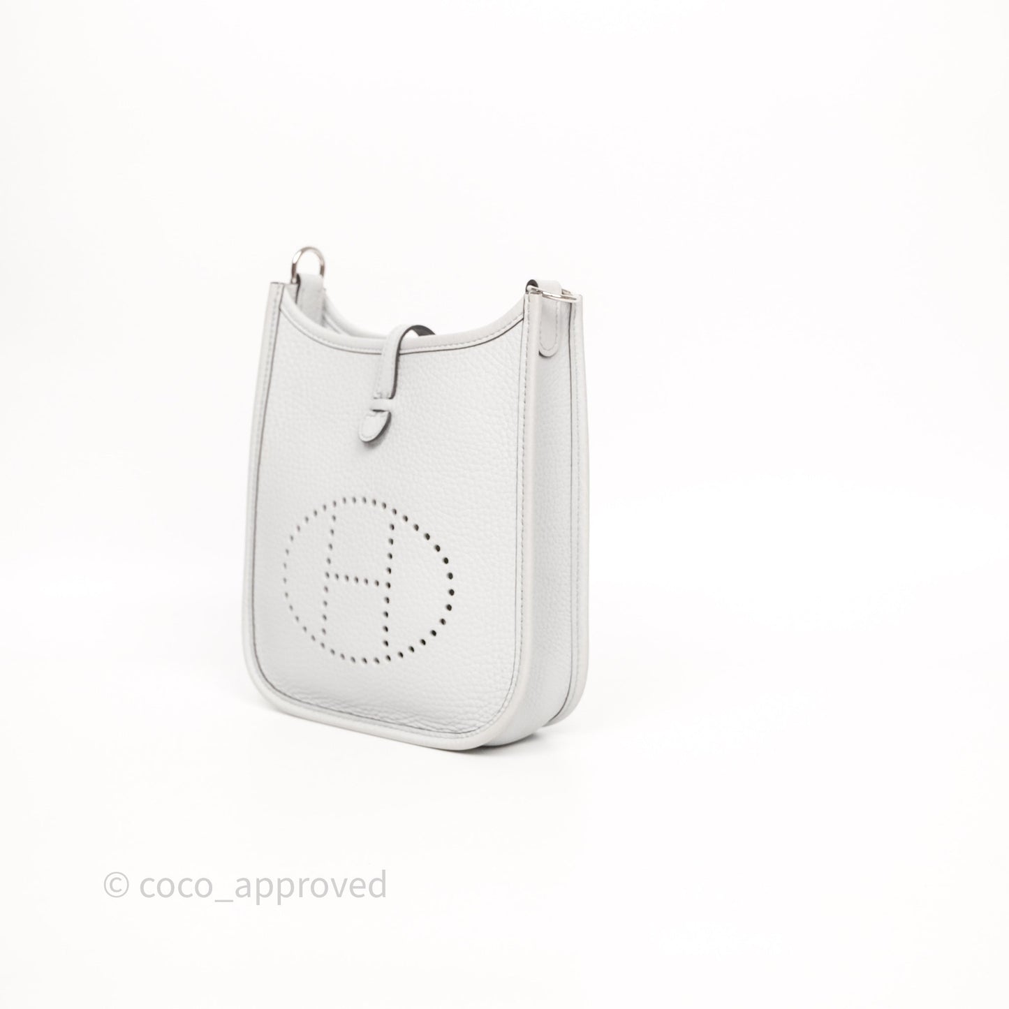 Hermès Mini Evelyne 16 Bleu Pale/Nata 08 Clemence Palladium Hardware
