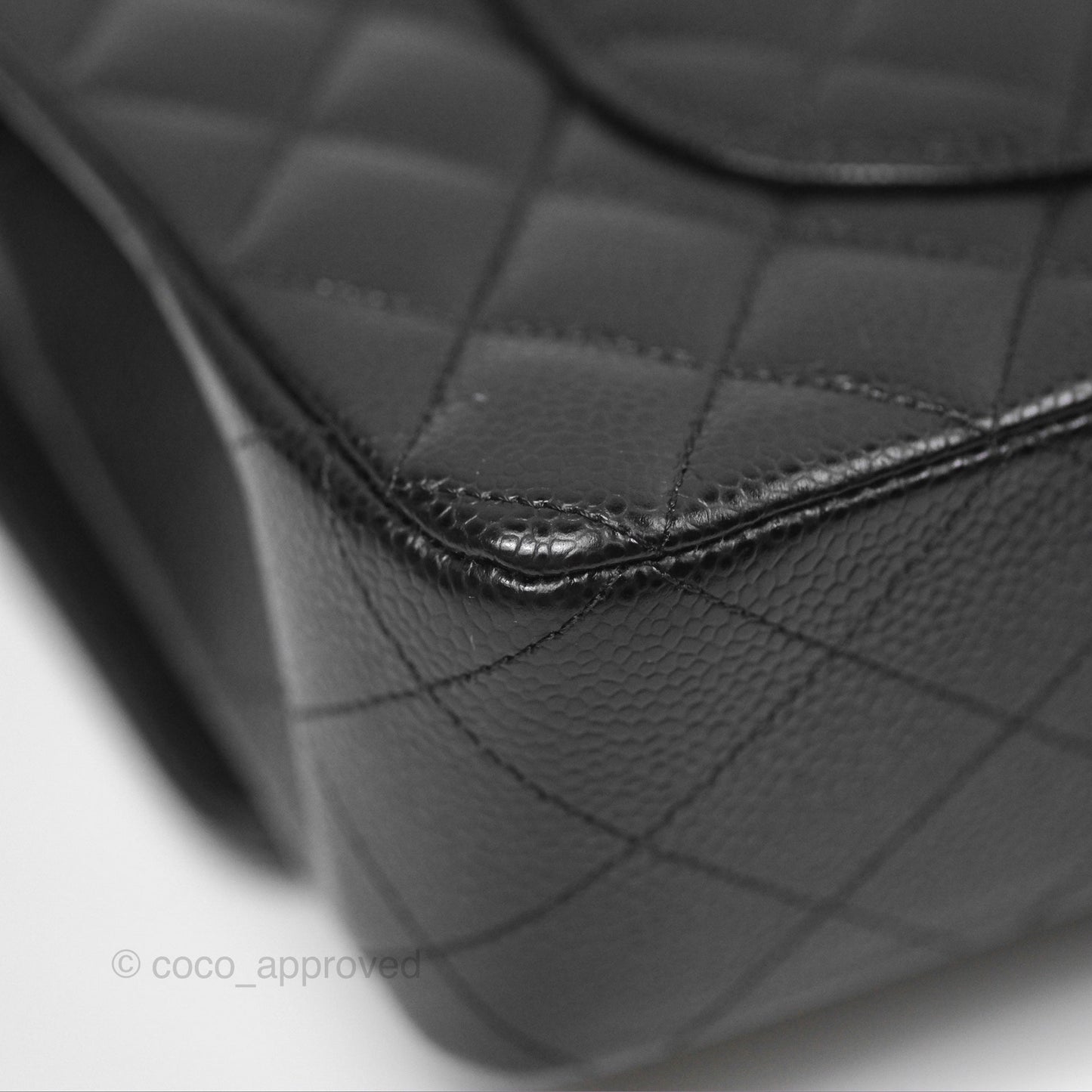 Chanel Classic M/L Medium Flap Quilted Black Caviar Gold Hardware