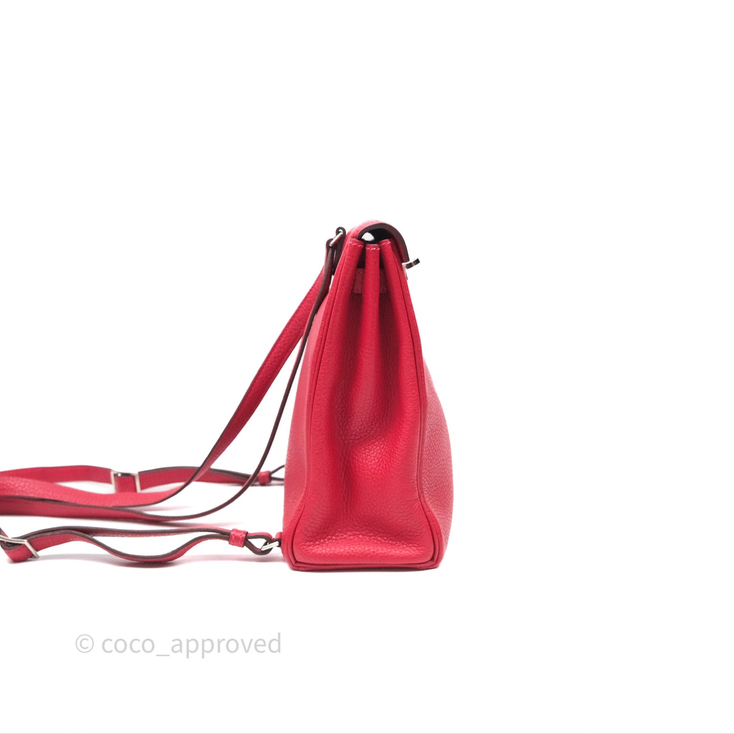 Hermès Kelly Ado Backpack Red Rouge Clemence Palladium Hardware