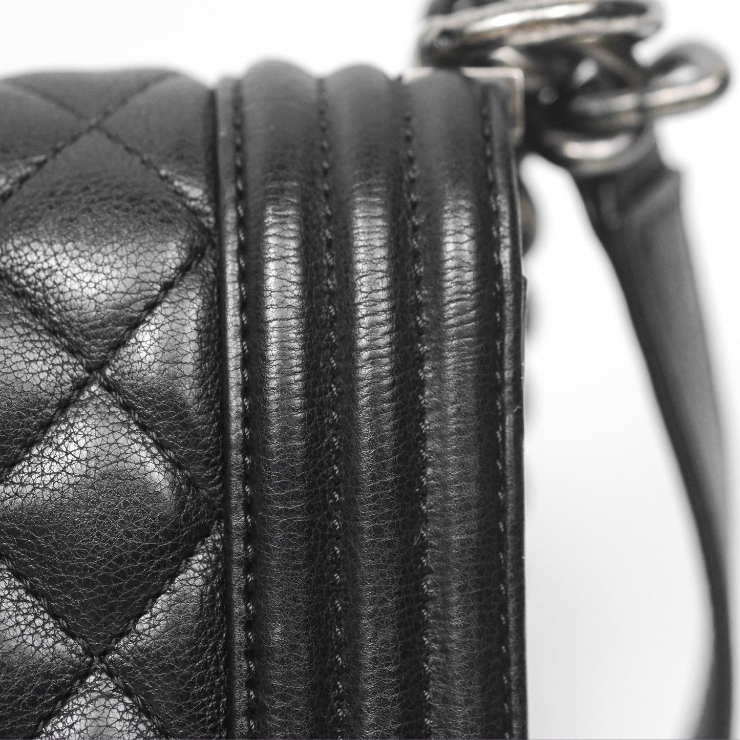 Chanel Medium Boy Quilted Black Calfskin Ruthenium Hardware
