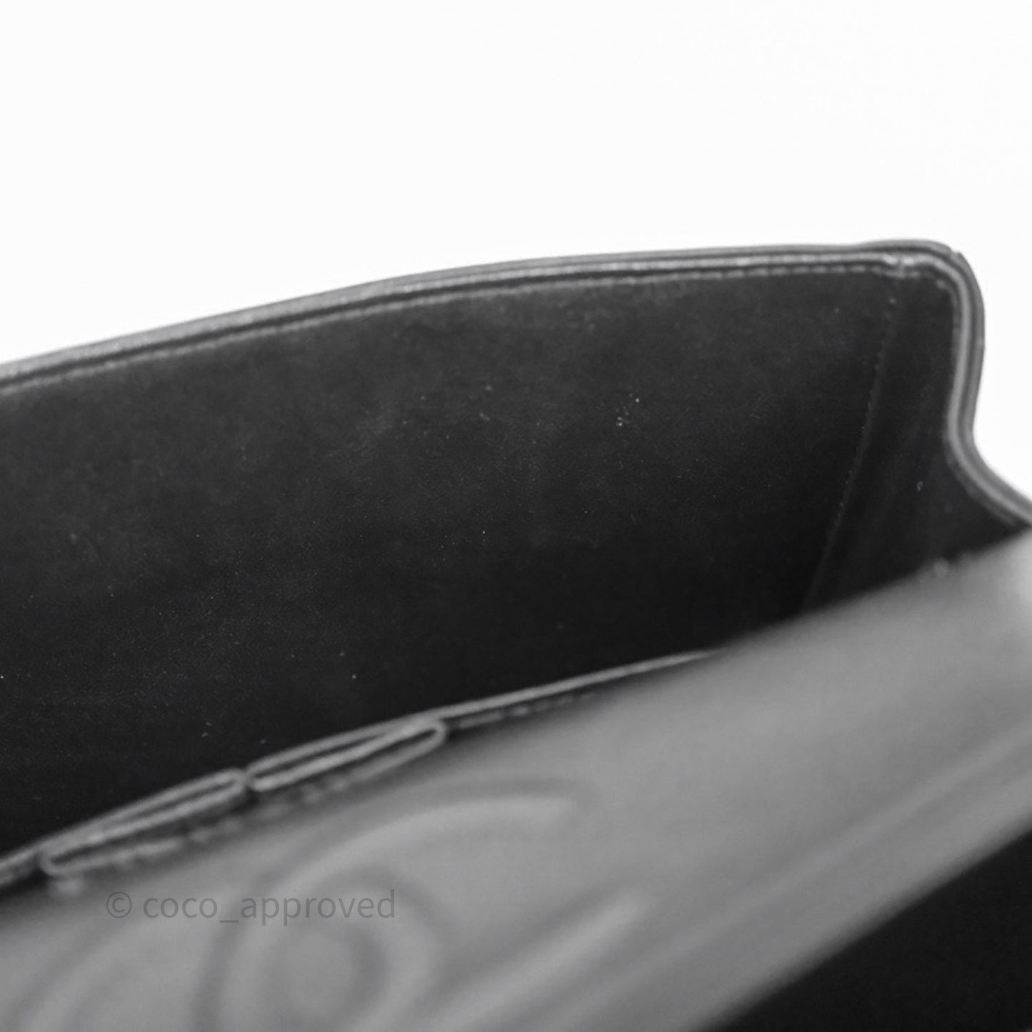 Chanel Small Classic Chevron Flap Black Lambskin Silver Hardware