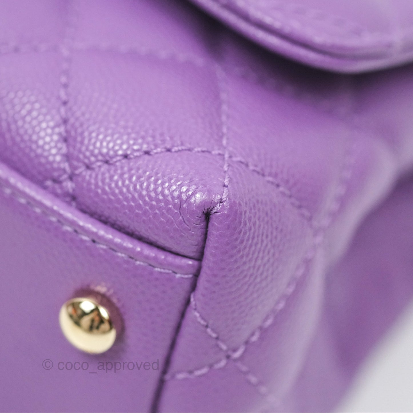 Chanel Mini Coco Handle Purple Caviar Gold Hardware