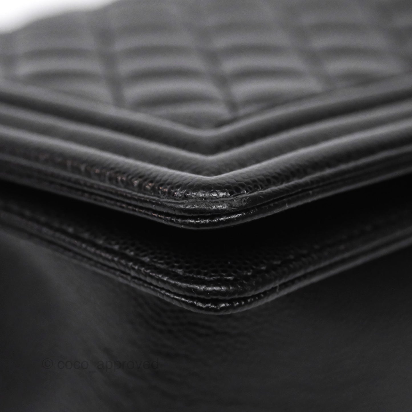 Chanel Medium Boy Quilted Black Caviar Aged Gold Hardware