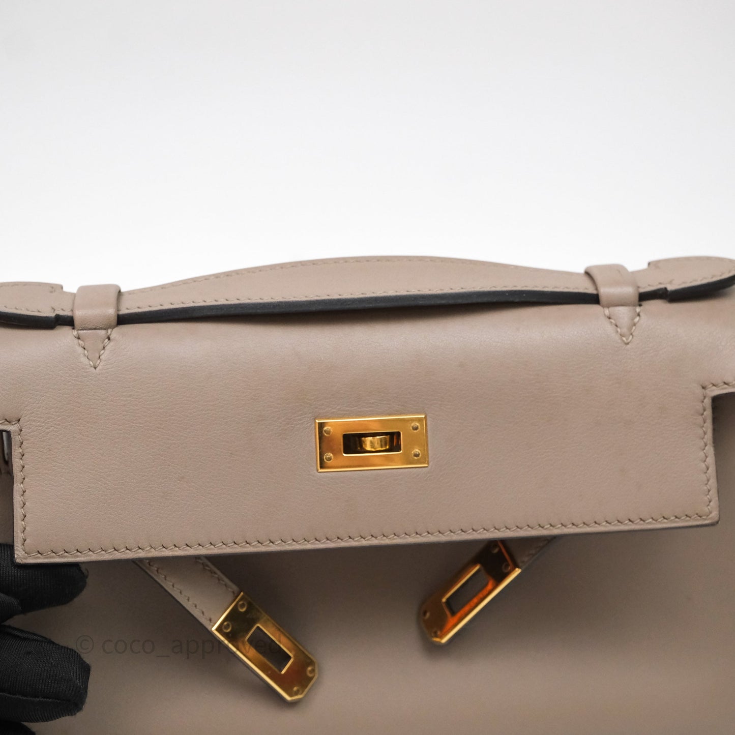 Hermès Kelly Pochette Gris Asphalte M8 Swift Gold Hardware