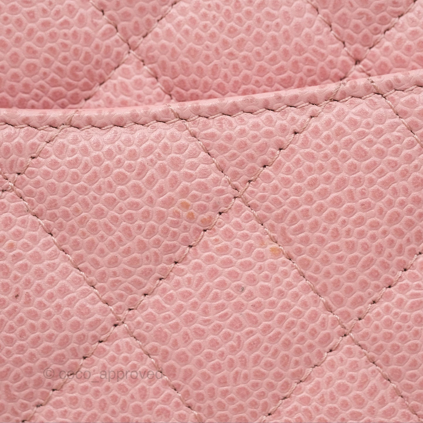 Chanel Vintage Classic M/L Medium Flap Quilted Sakura Pink Caviar 24K Gold Hardware