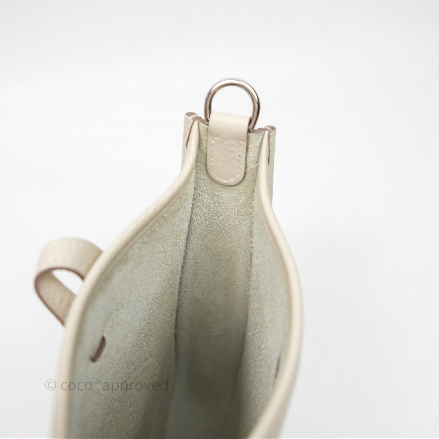 Hermès Mini Evelyne Craie 10 Clemence Palladium Hardware