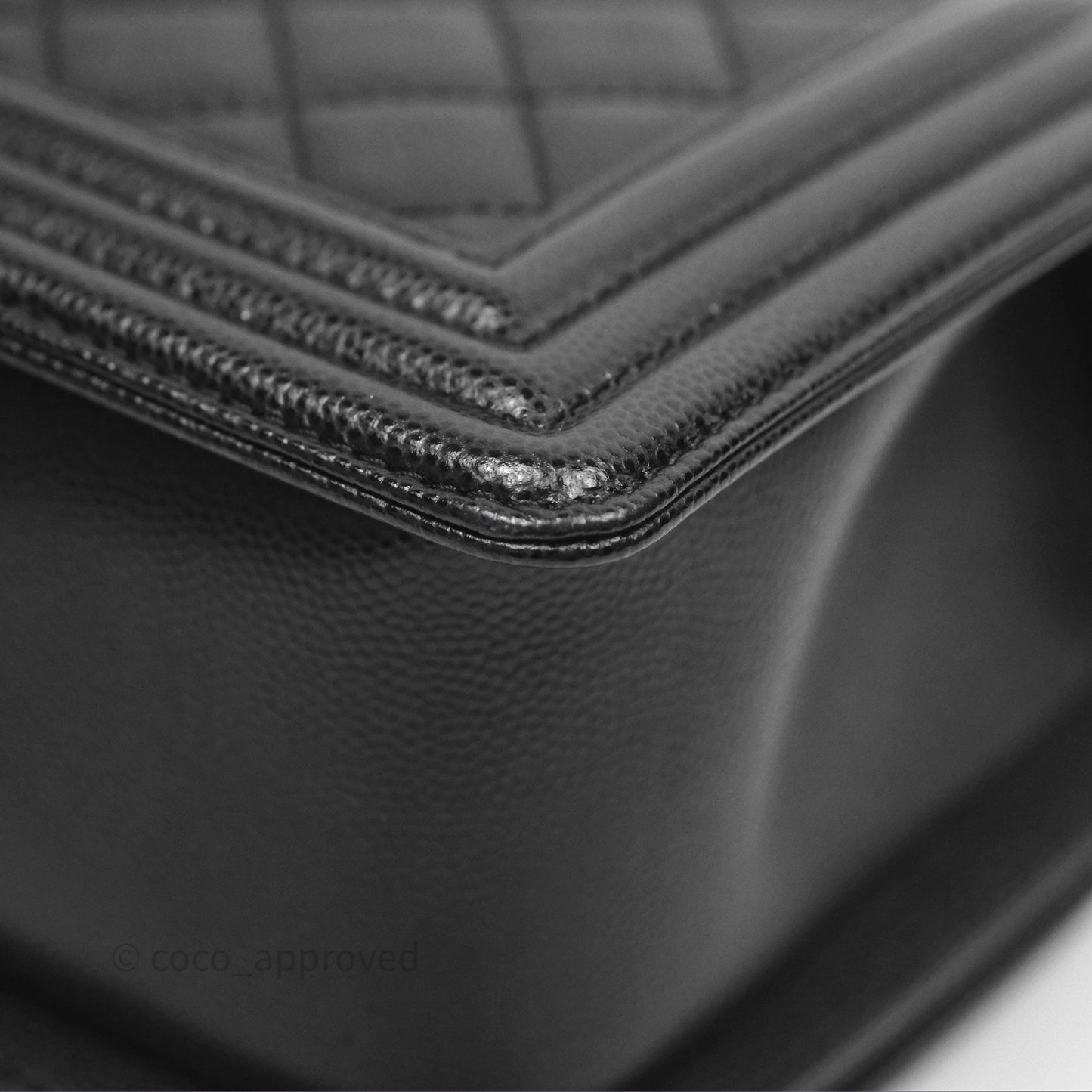 Chanel Quilted Medium Boy Black Caviar Ruthenium Hardware