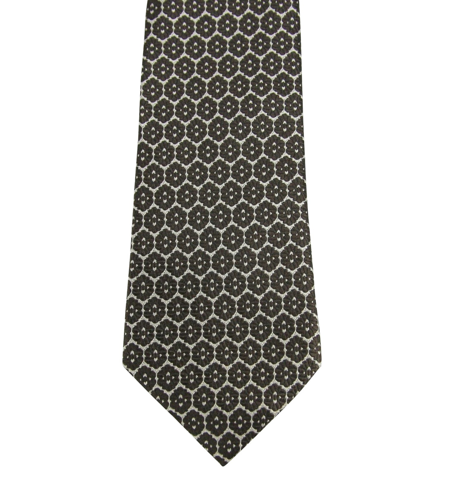 Luxury Bottega Veneta Men's Flower Print Silk Woven Tie