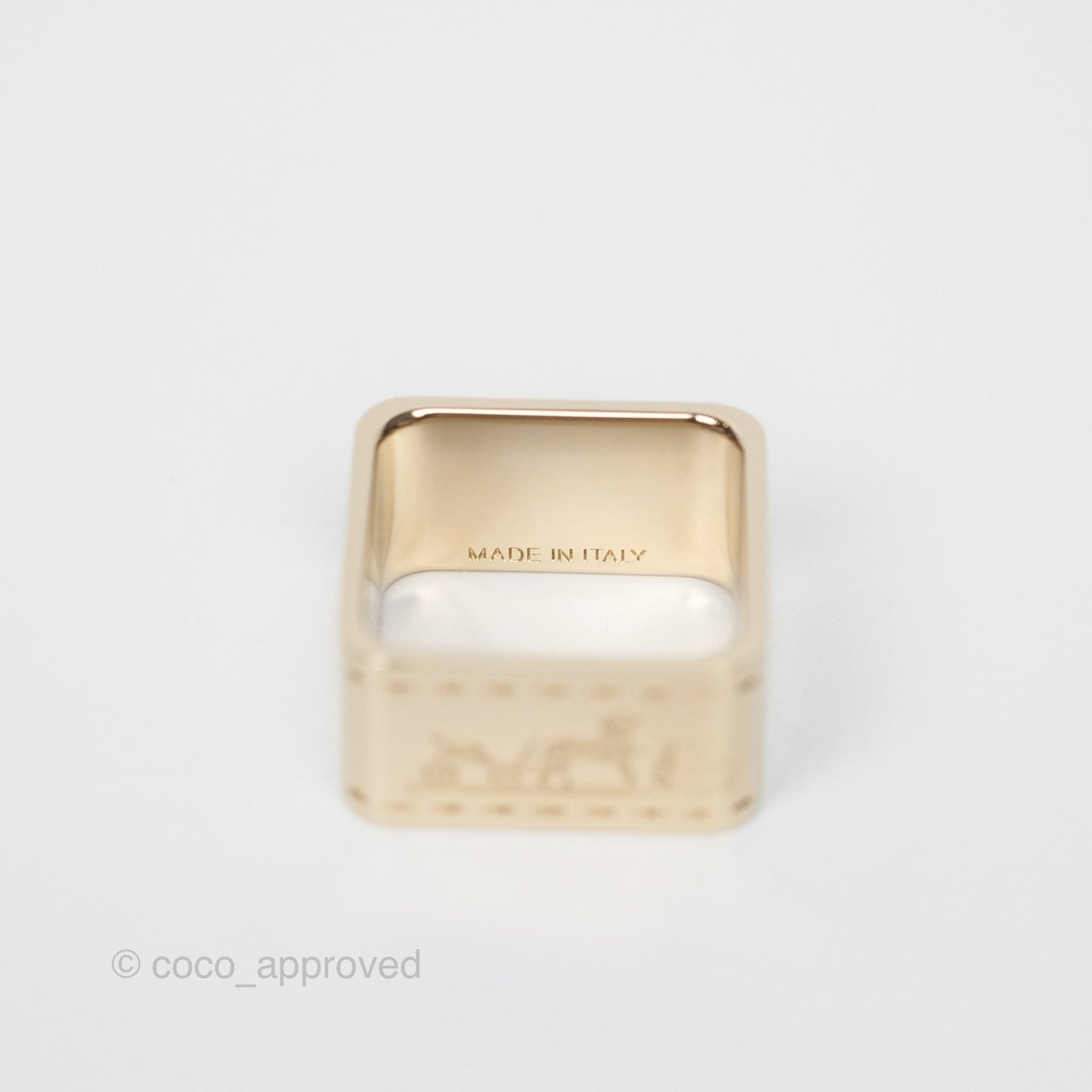 Hermes Bolduc Scarf 90 Ring Permabrass