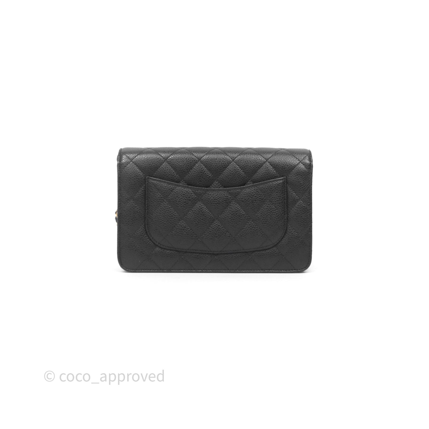 Chanel Classic Wallet On Chain WOC Quilted Black Caviar Gold Hardware