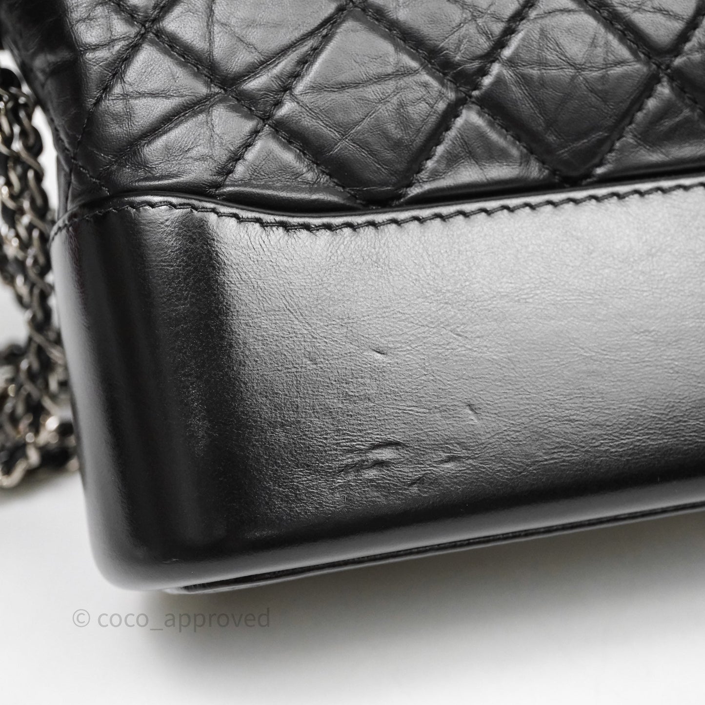 Chanel New Medium Gabrielle Hobo Quilted Black Aged Calfskin