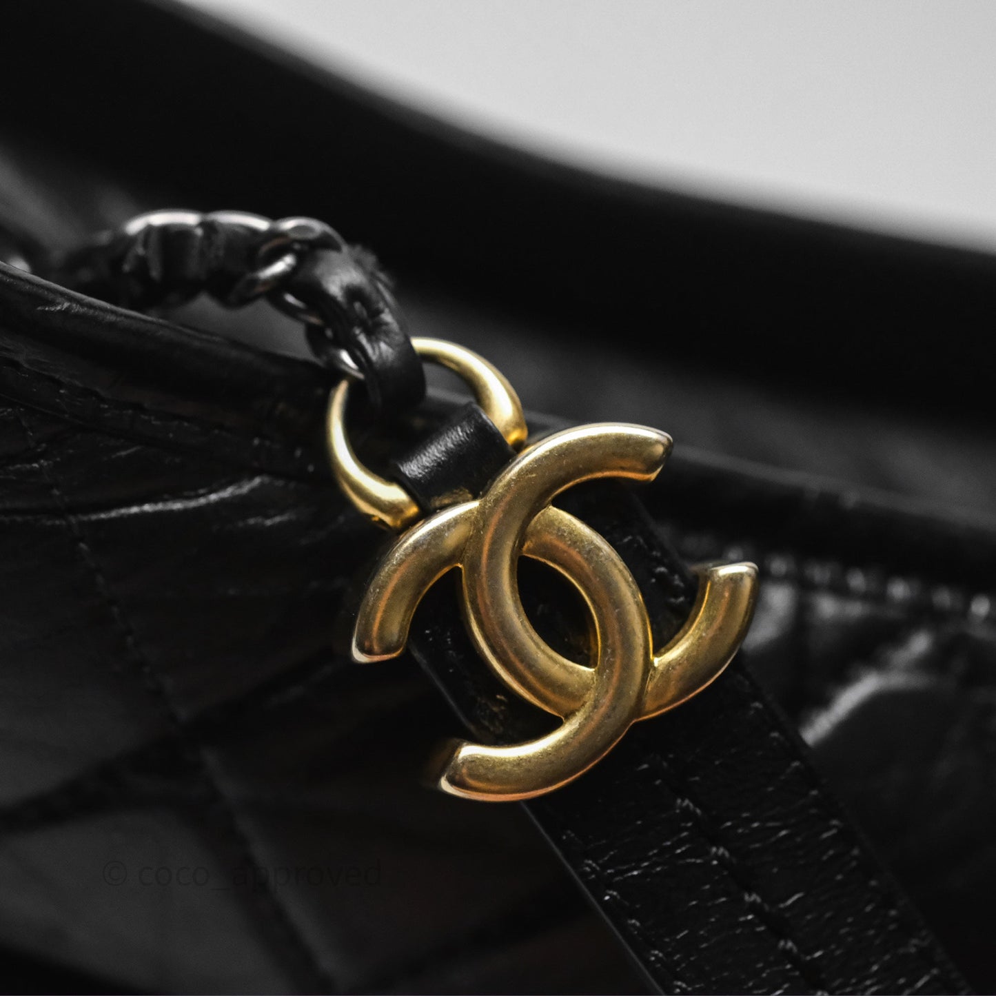 Chanel Small Gabrielle Hobo Quilted Black Aged Calfskin