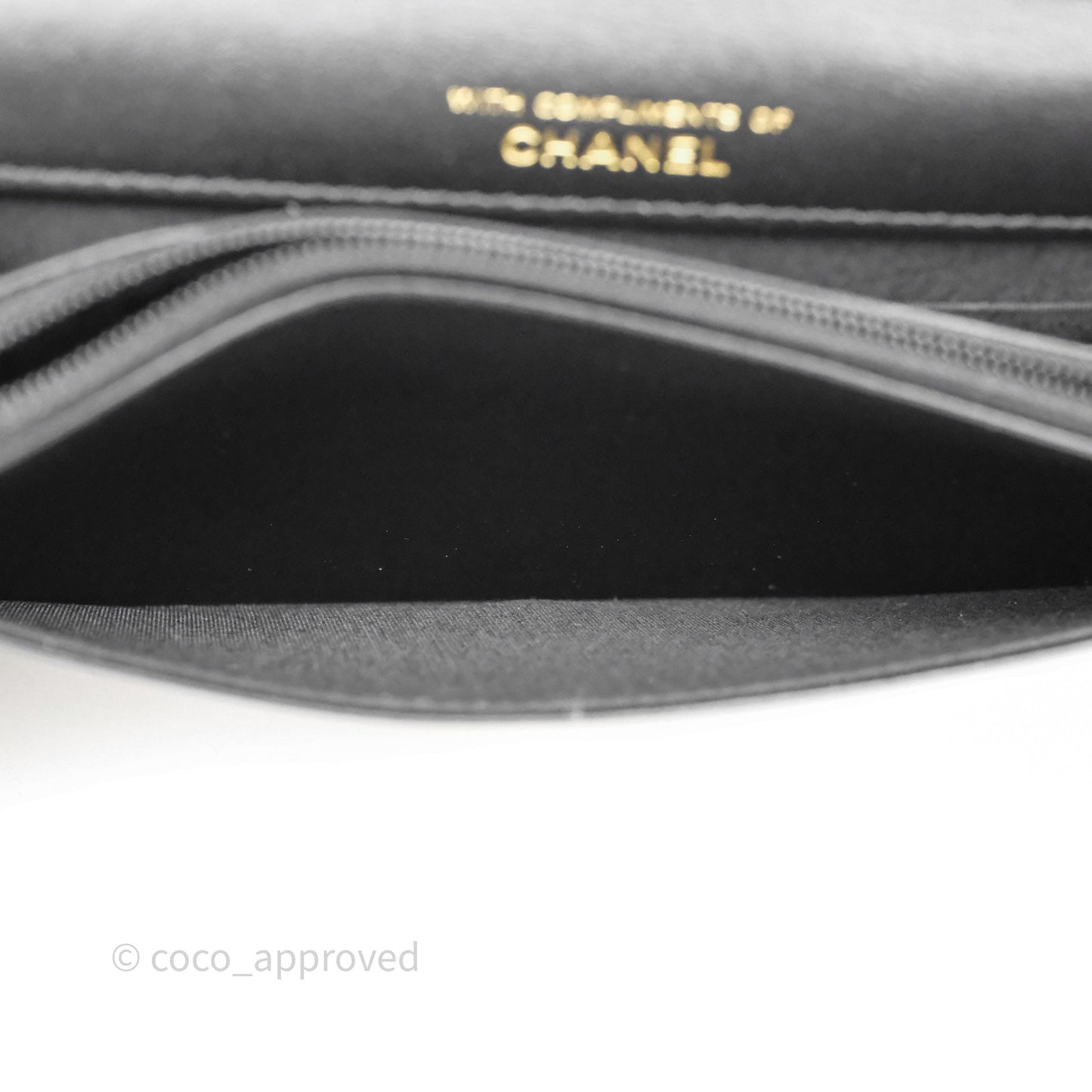 Chanel Quilted Wallet on Chain WOC Stitching Black Calfskin Gold Hardware