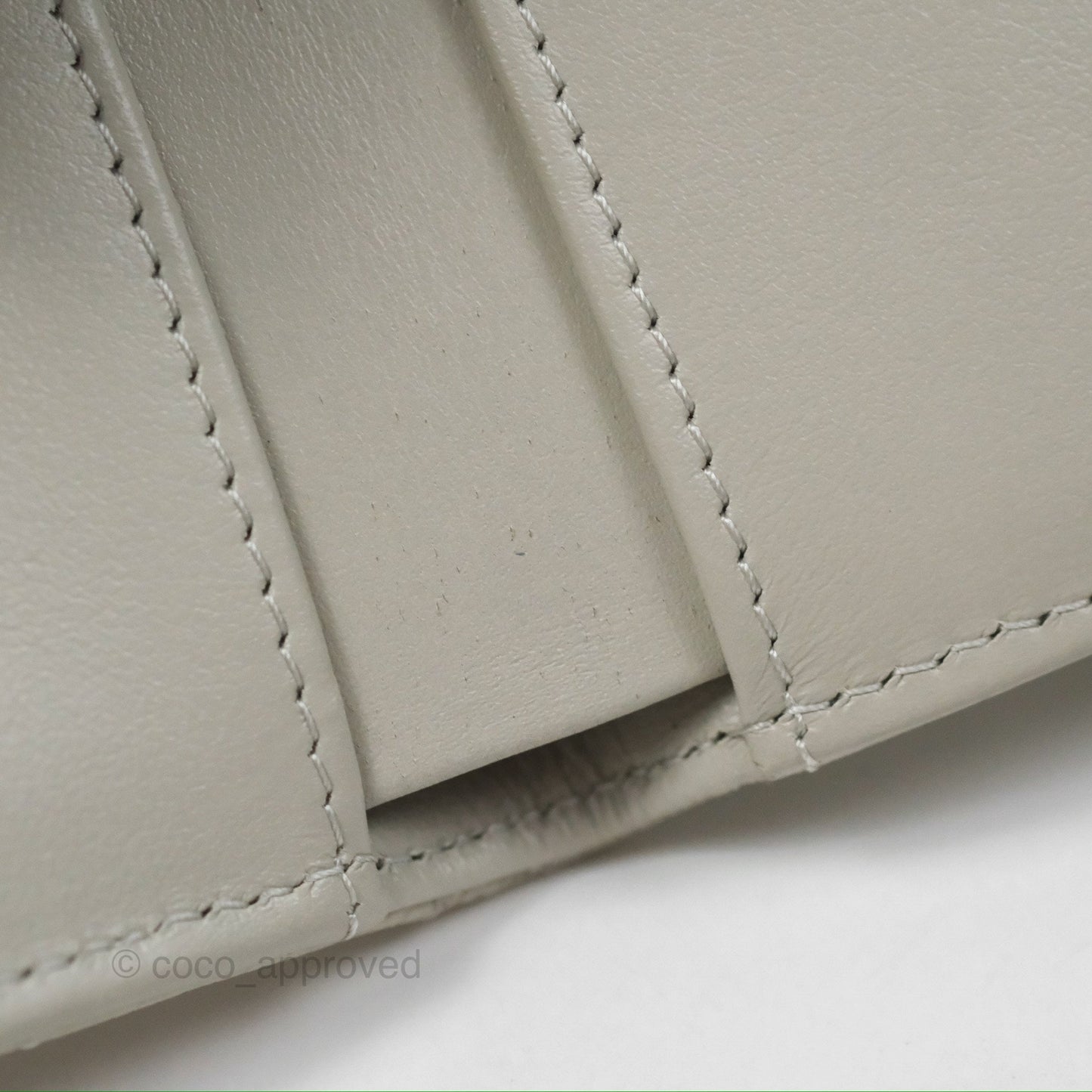 Chanel Quilted Classic Short Wallet Light Grey Caviar Gold Hardware