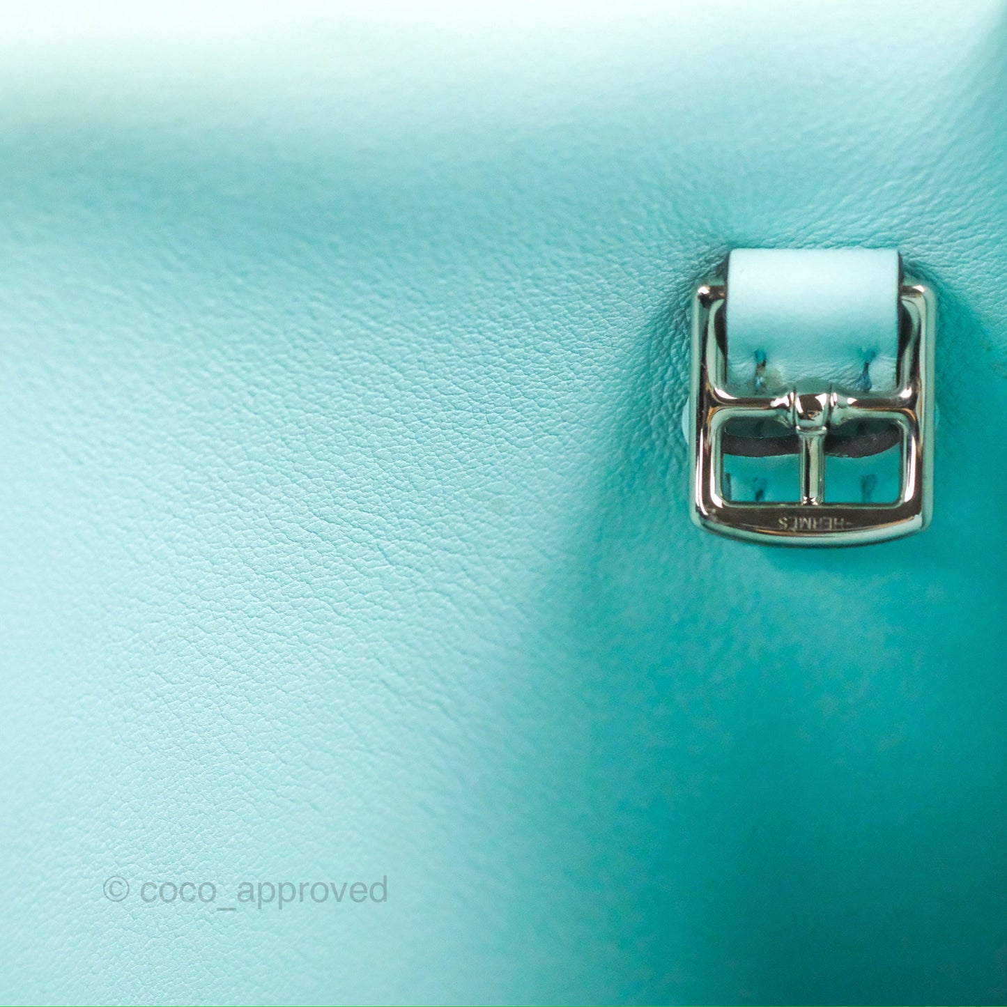 Hermès Halzan 22 Mini Aqua Swift Palladium Hardware