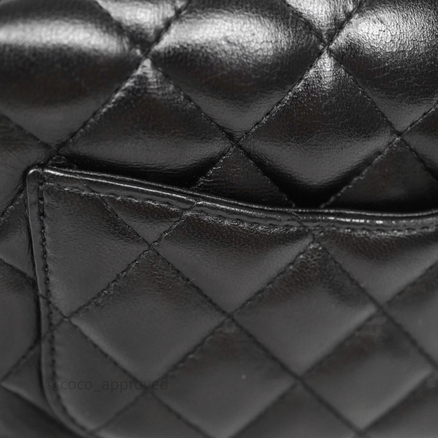 Chanel Mini Square Quilted Black Lambskin Gold Hardware