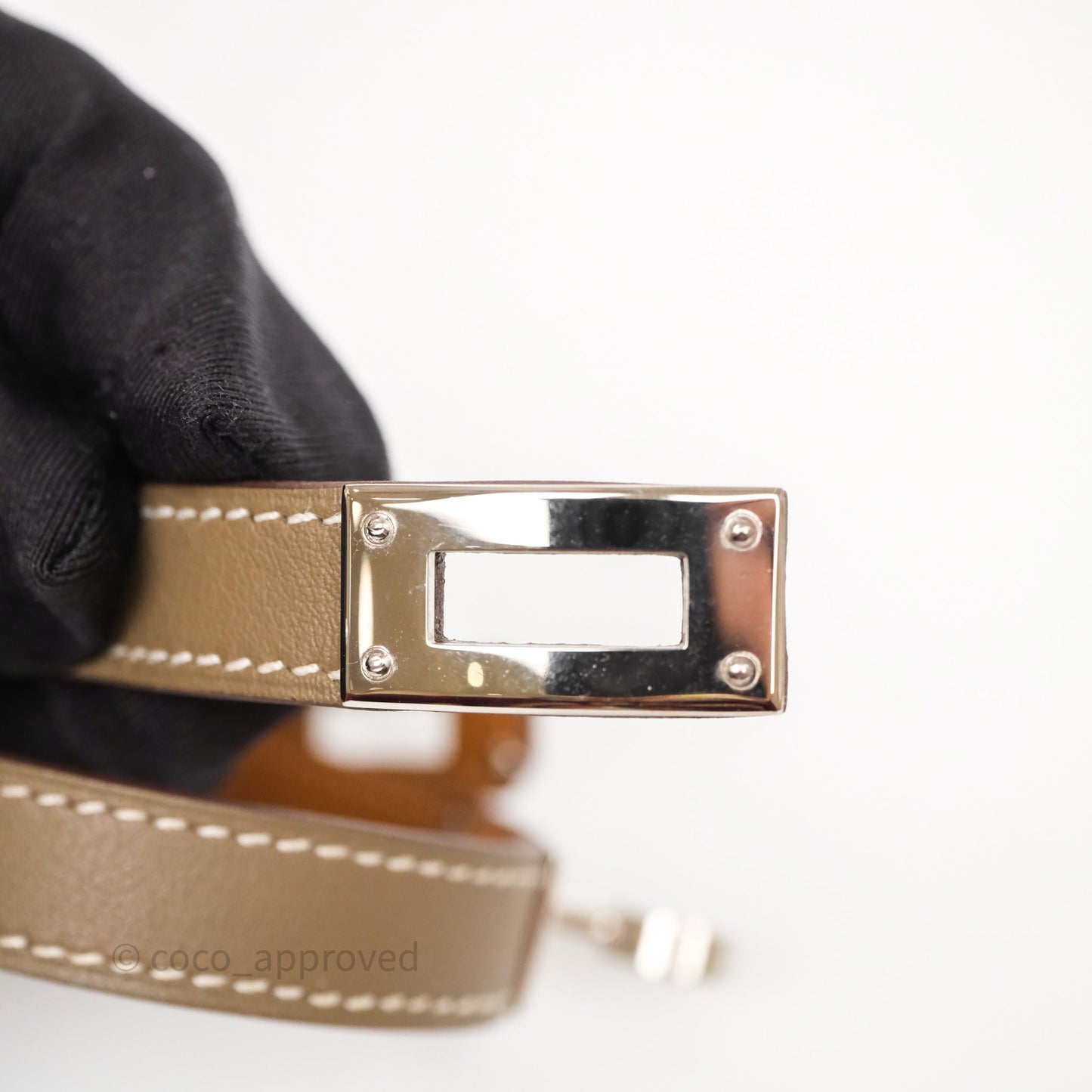 Hermès Kelly Double Tour Bracelet Etoupe Epsom Palladium Hardware