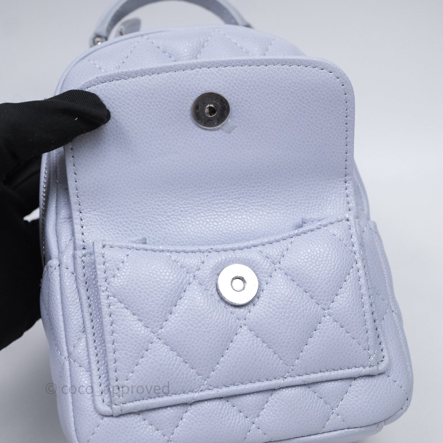 Chanel Classic Mini Backpack Light Blue Caviar Silver Hardware