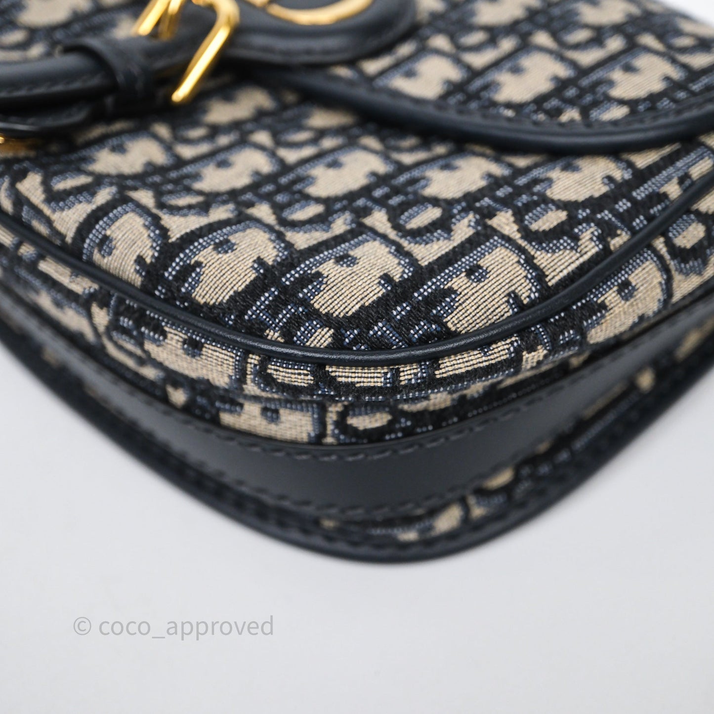 Christian Dior Medium Bobby Bag Blue Oblique Jacquard Canvas