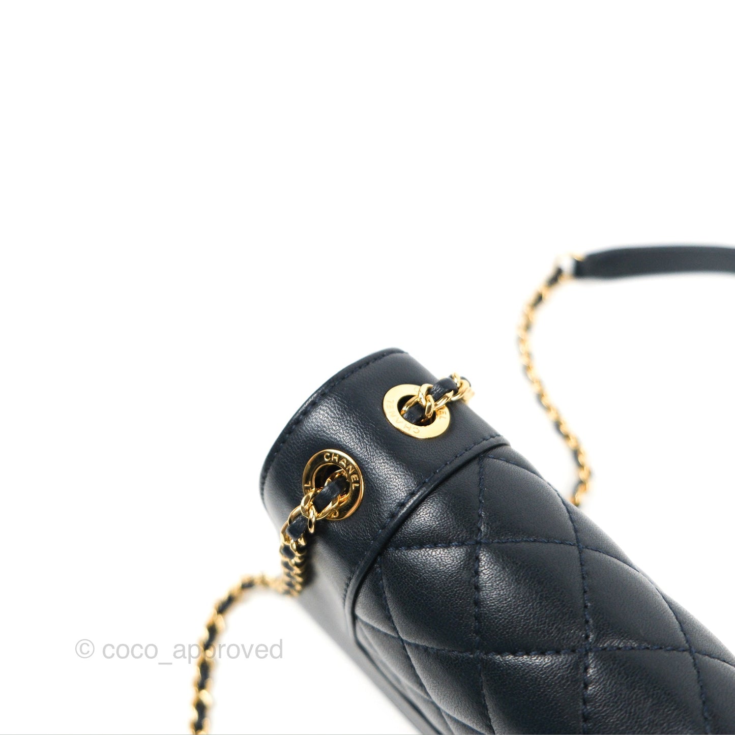 Chanel Small Vintage Mademoiselle Flap Navy Sheepskin Gold Hardware