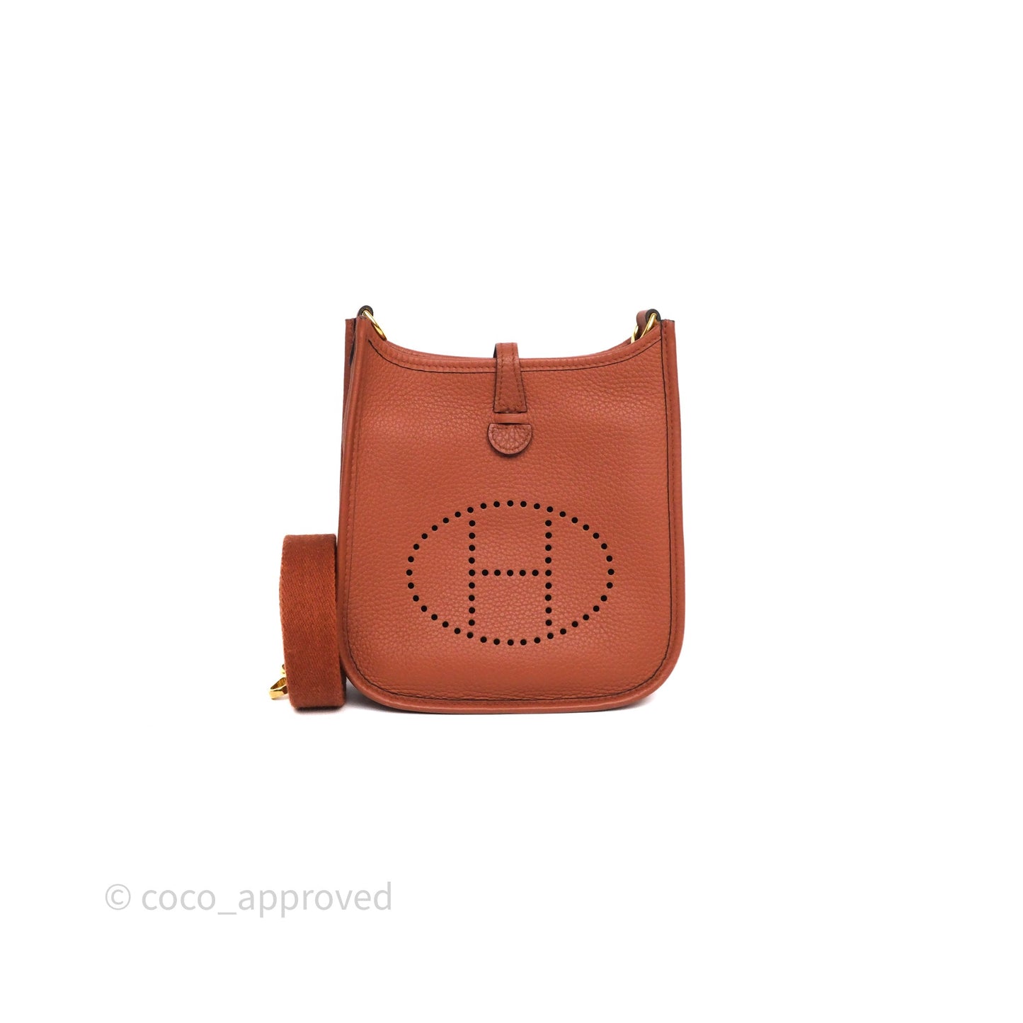 Hermès Mini Evelyne 16 Brick Clemence Gold Hardware