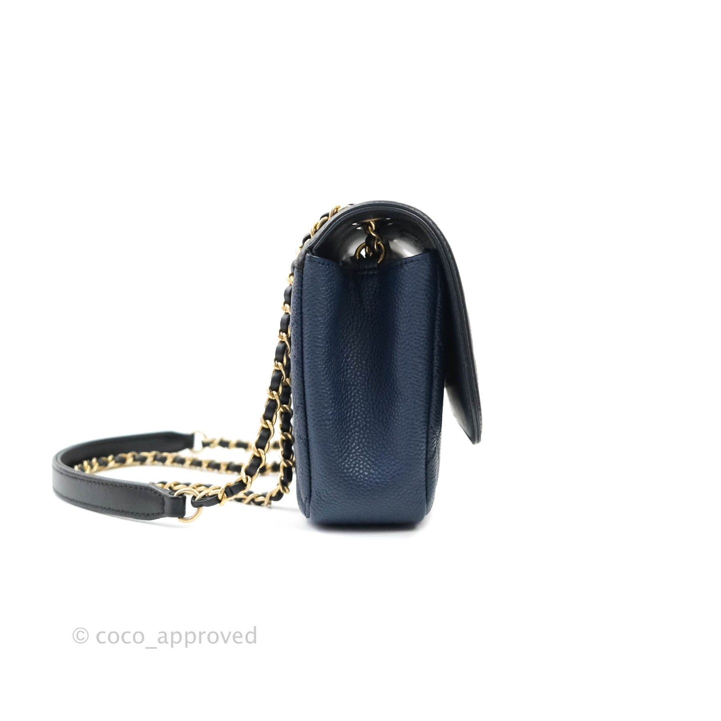 Chanel Quilted Small CC Filigree Flap Navy Caviar