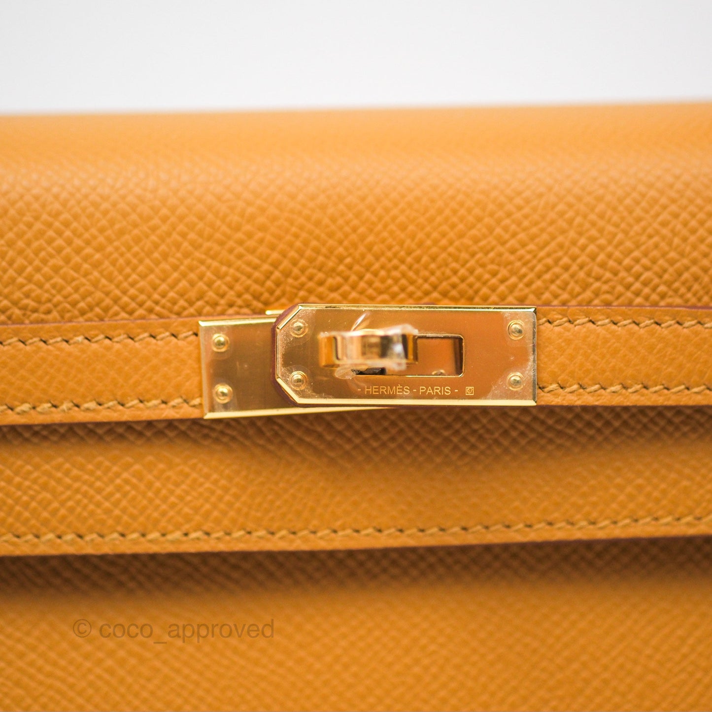 Hermès Sellier Kelly 25 Sesame 2S Epsom Gold Hardware