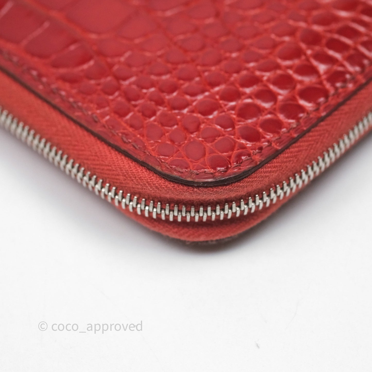 Hermès Azap Wallet Red Alligator Palladium Hardware