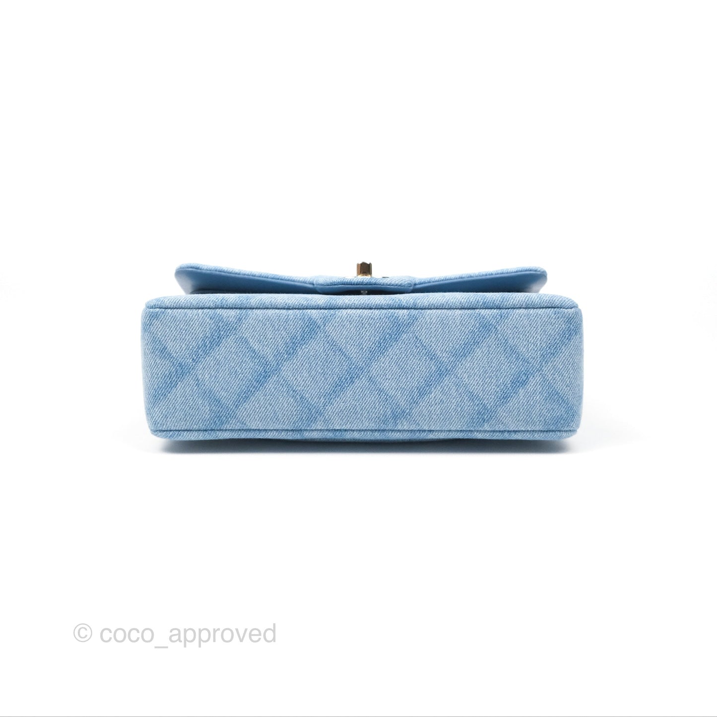 Chanel Quilted Small Double Flap Blue Printed Denim Gold Hardware