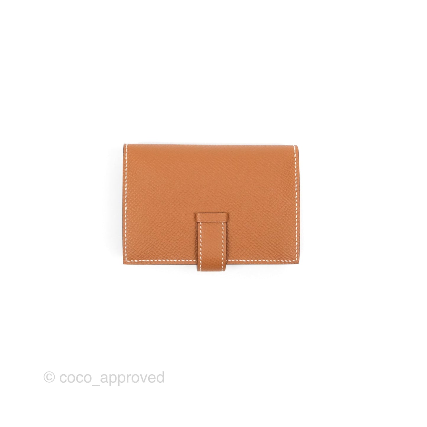 Hermes Bearn Mini Wallet Gold Epsom Gold Hardware