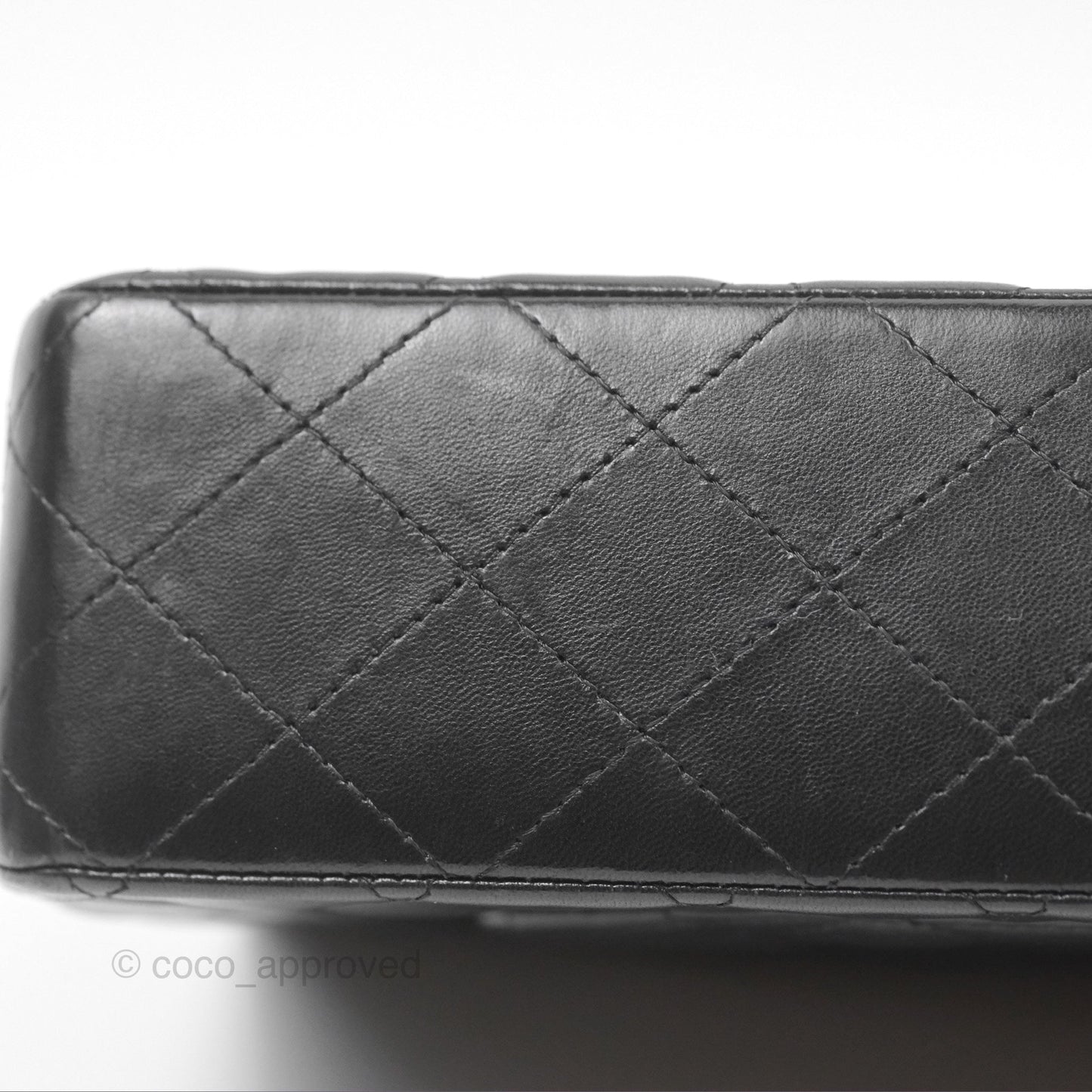 Chanel Classic M/L Medium Flap Quilted Black Lambskin Gold Hardware