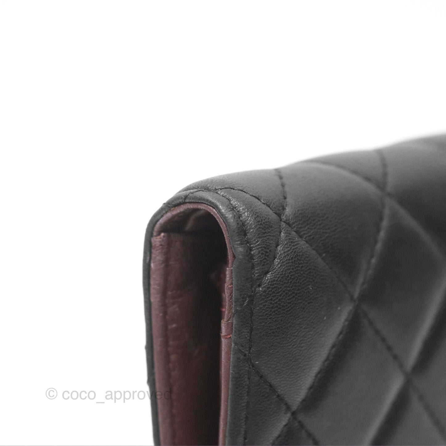 Chanel Classic Quilted Long Wallet Black Lambskin Silver Hardware