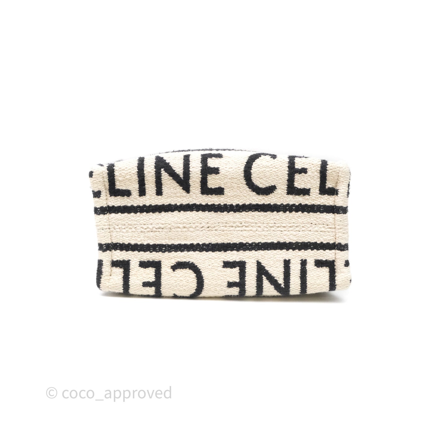 Celine Small Cabas Thais Textile with Celine All-Over White
